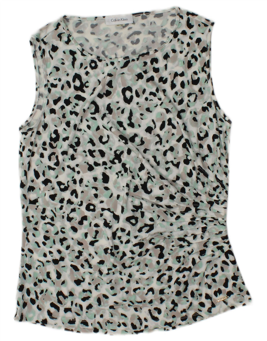 CALVIN KLEIN Colete feminino Top UK 12 Médio Multicolorido Animal Print