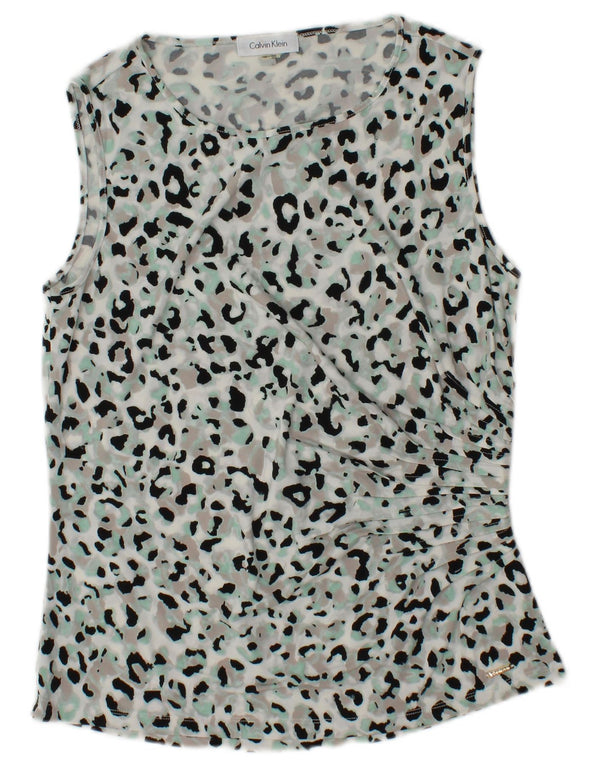 CALVIN KLEIN Colete feminino Top UK 12 Médio Multicolorido Animal Print