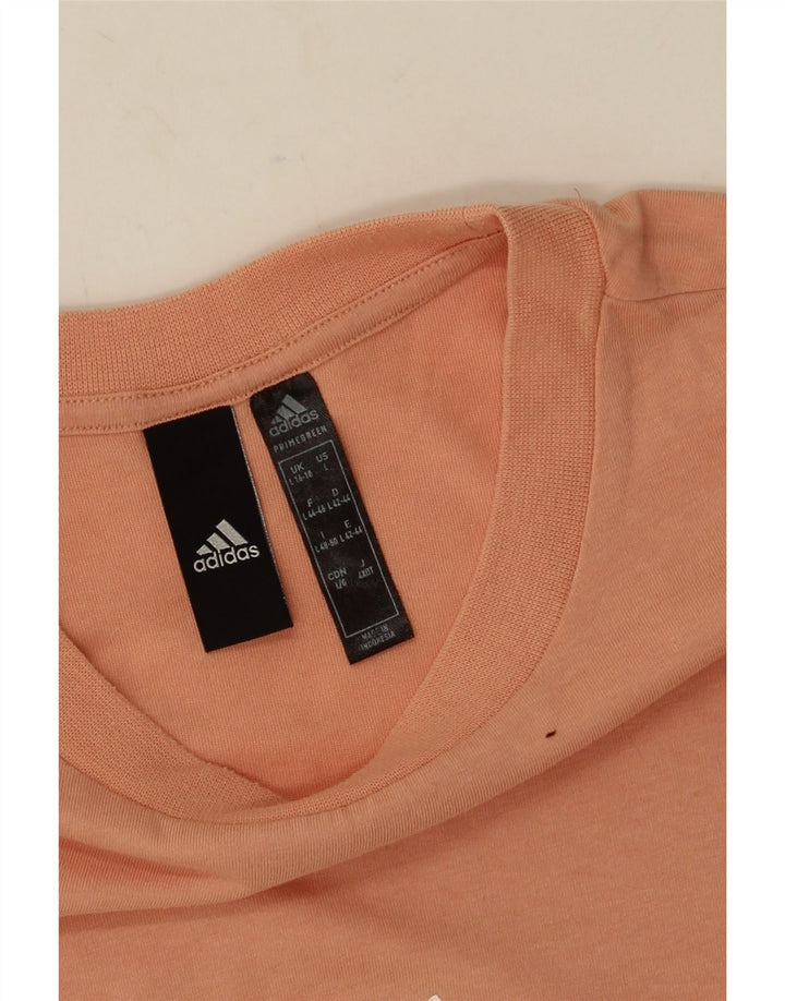 Adidas Camiseta Feminina Oversized Graphic Top UK 16/18 Grande Laranja Poliéster