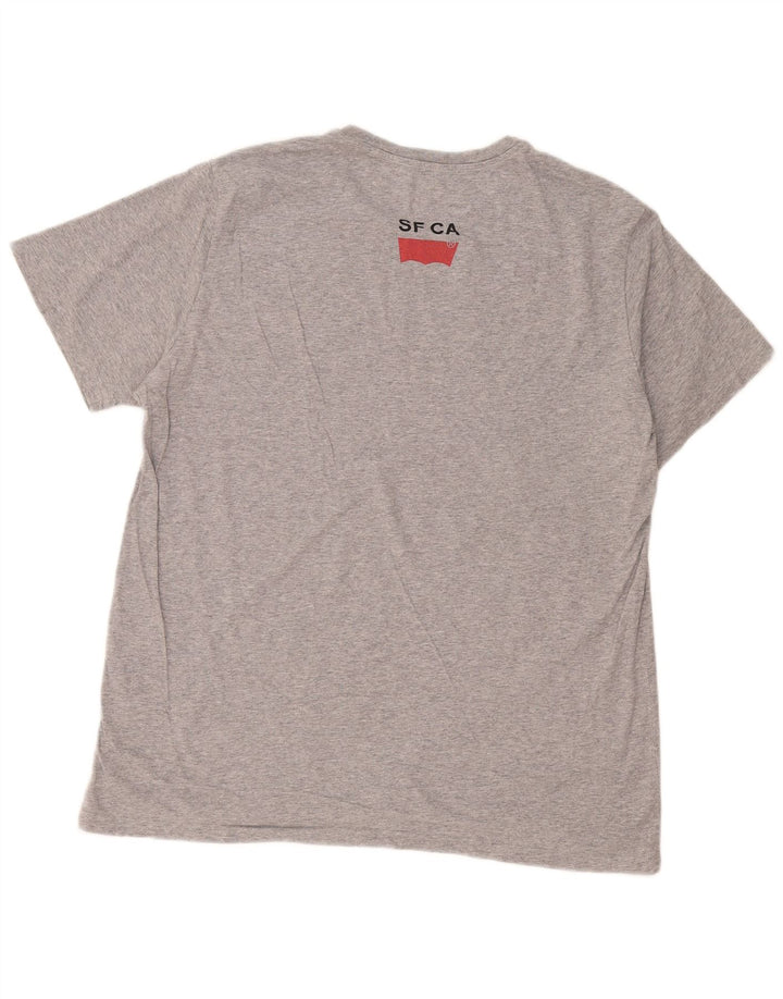 Camiseta gráfica masculina Levi's Top XL cinza manchado