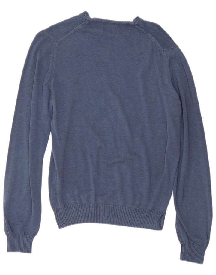 BROOKSFIELD Suéter masculino solto com decote em V IT 48 algodão azul médio