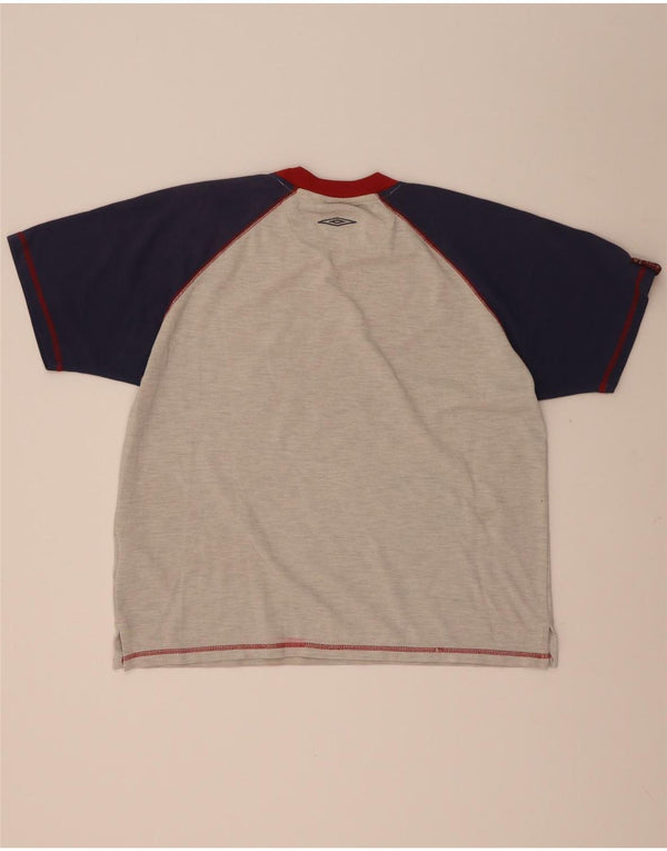 Camiseta gráfica masculina da Umbro Top grande cinza colorblock poliéster