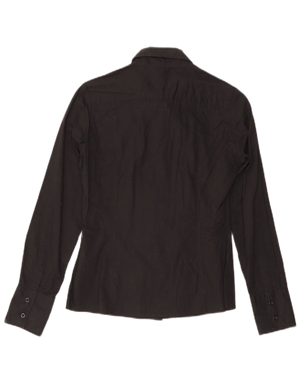 Camisa feminina Benetton UK 12 médio algodão preto