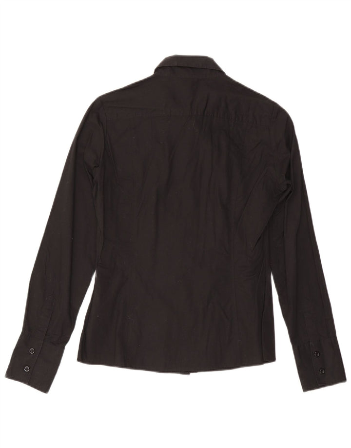 Camisa feminina Benetton UK 12 médio algodão preto