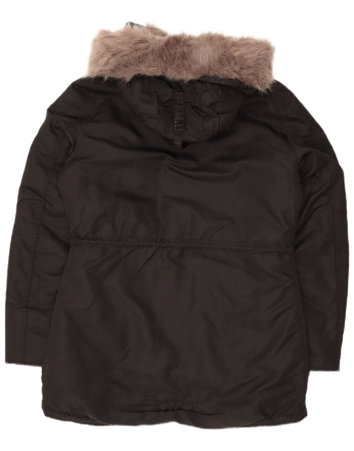 Jaqueta Parka com capuz feminina Superdry Reino Unido 16 grande inverno de nylon preto