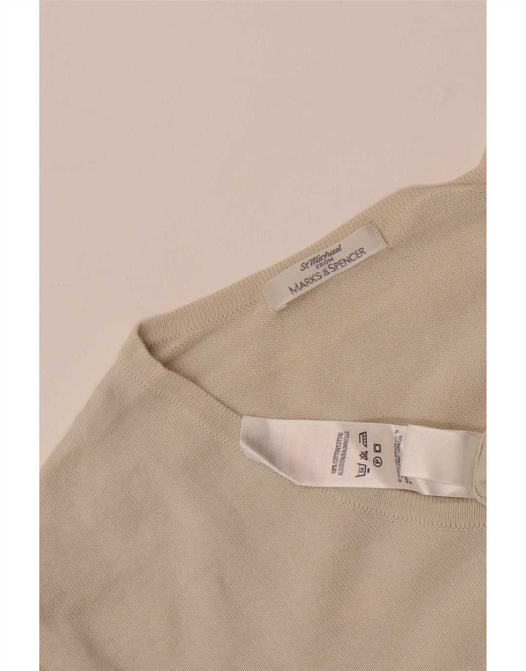 Top masculino Marks & Spencer manga comprida XL algodão bege