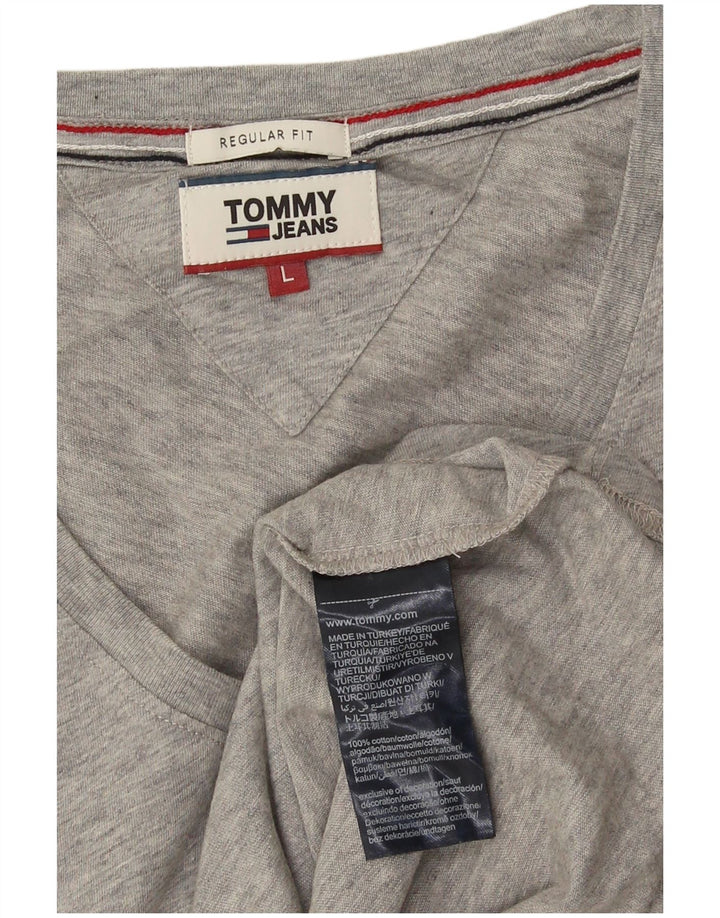 Camiseta feminina Tommy Hilfiger Regular Fit UK 16 grande algodão cinza