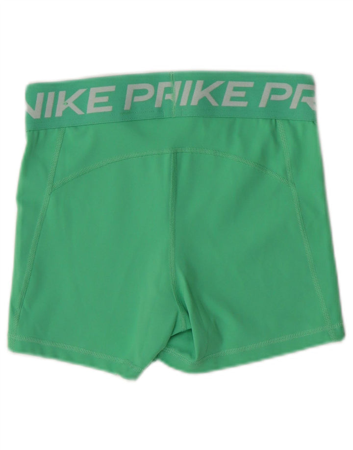 Shorts esportivos femininos NIKE Dri Fit Graphic UK 8 pequeno verde poliéster