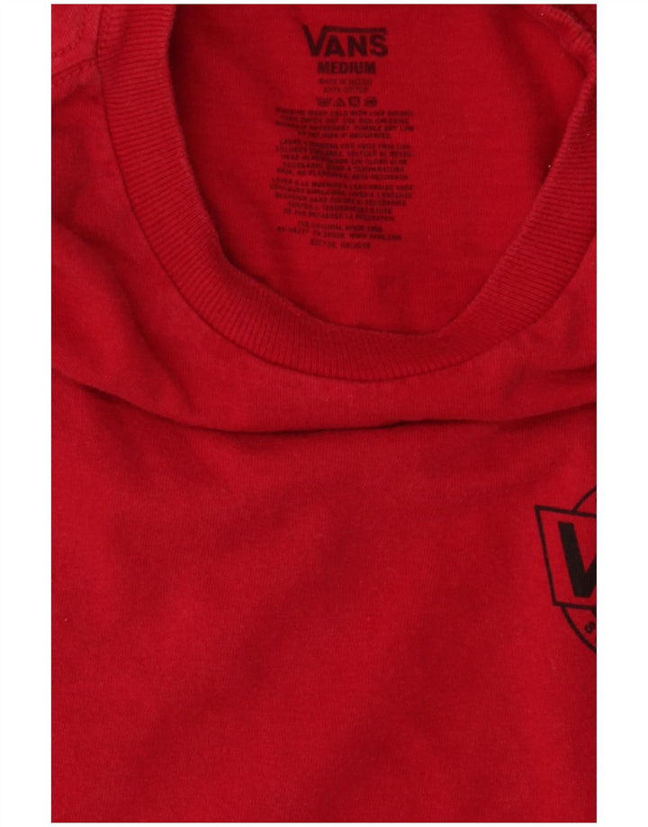 Camiseta masculina gráfica VANS Top médio algodão vermelho