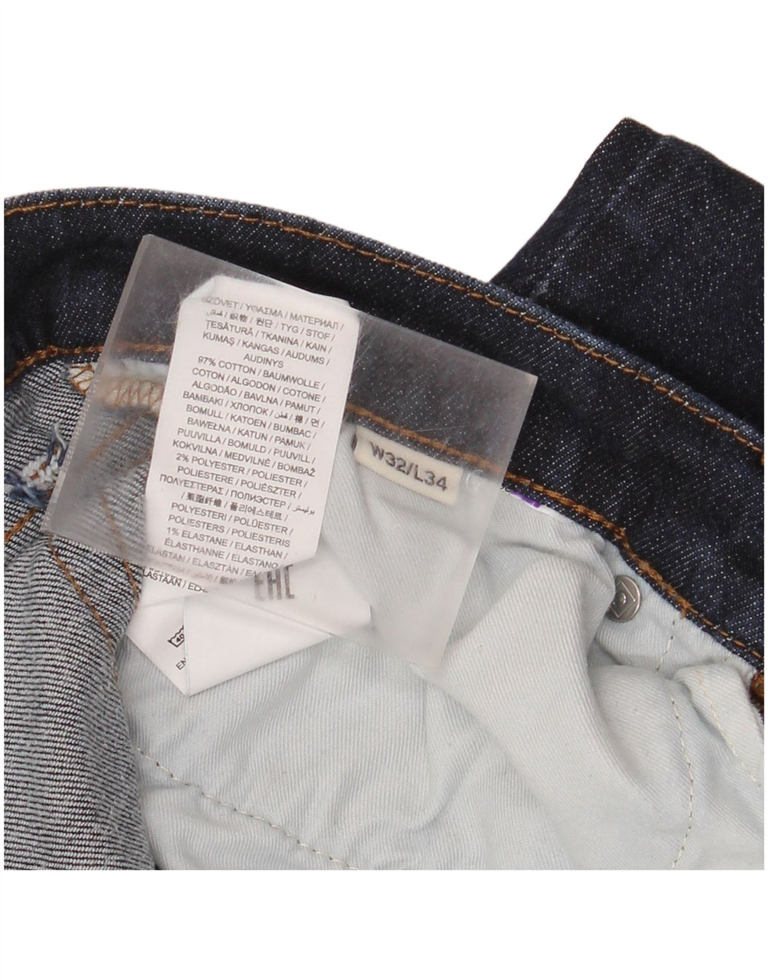 Jeans masculino Gant Regular Fit Straight W32 L34 Azul Marinho Algodão