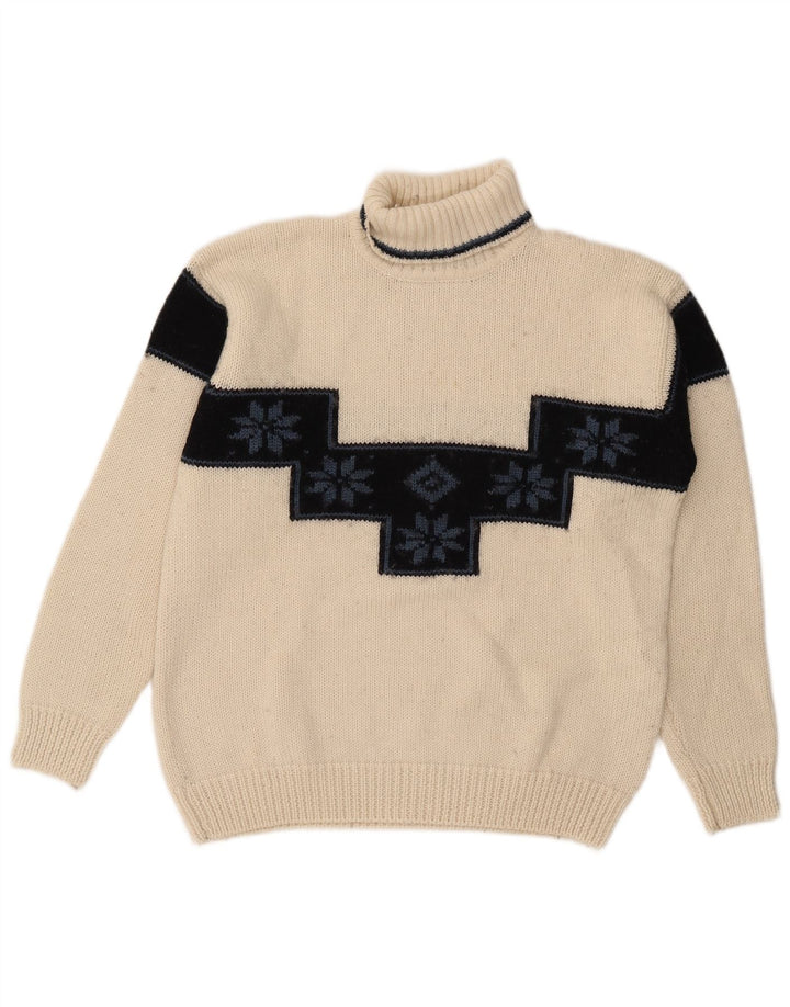 Suéter masculino Knock Out com gola redonda e lã colorblock branca média
