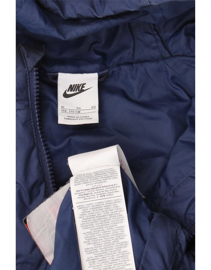 Jaqueta acolchoada com capuz Nike Boys 13-14 anos XL azul marinho poliéster