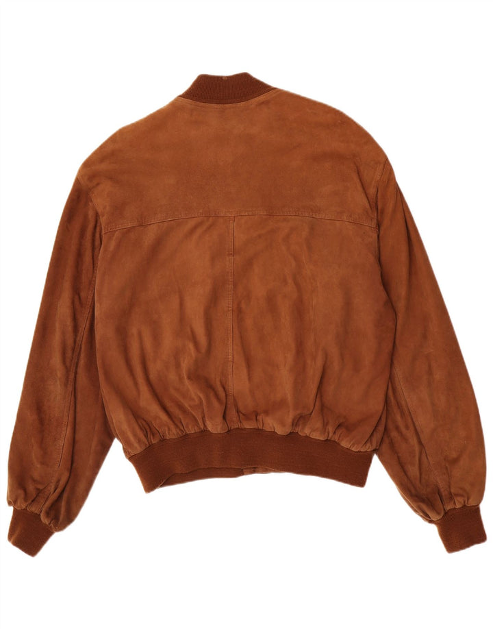 Jaqueta bomber masculina vintage de camurça IT 50 camurça marrom grande