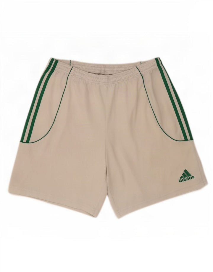 Shorts esportivos masculinos Adidas grande poliéster branco