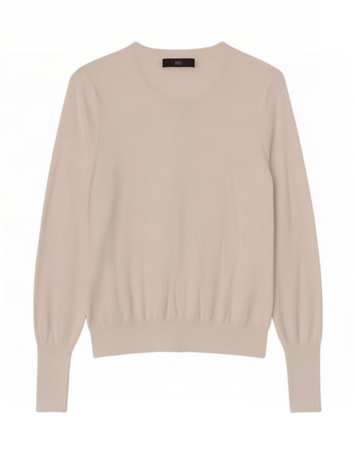 Suéter cardigã feminino Marks & Spencer UK 12 viscose branca média