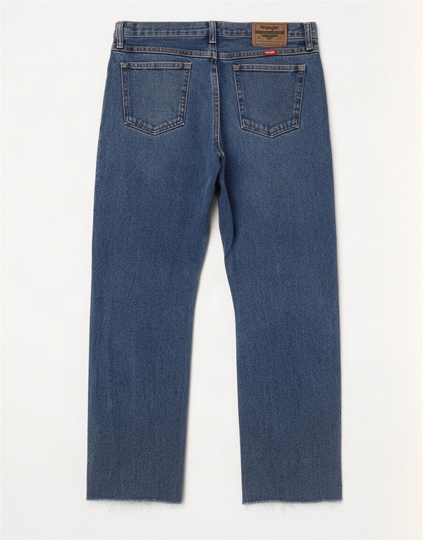 Wrangler Mens Straight Jeans W31 L27 Azul Algodão