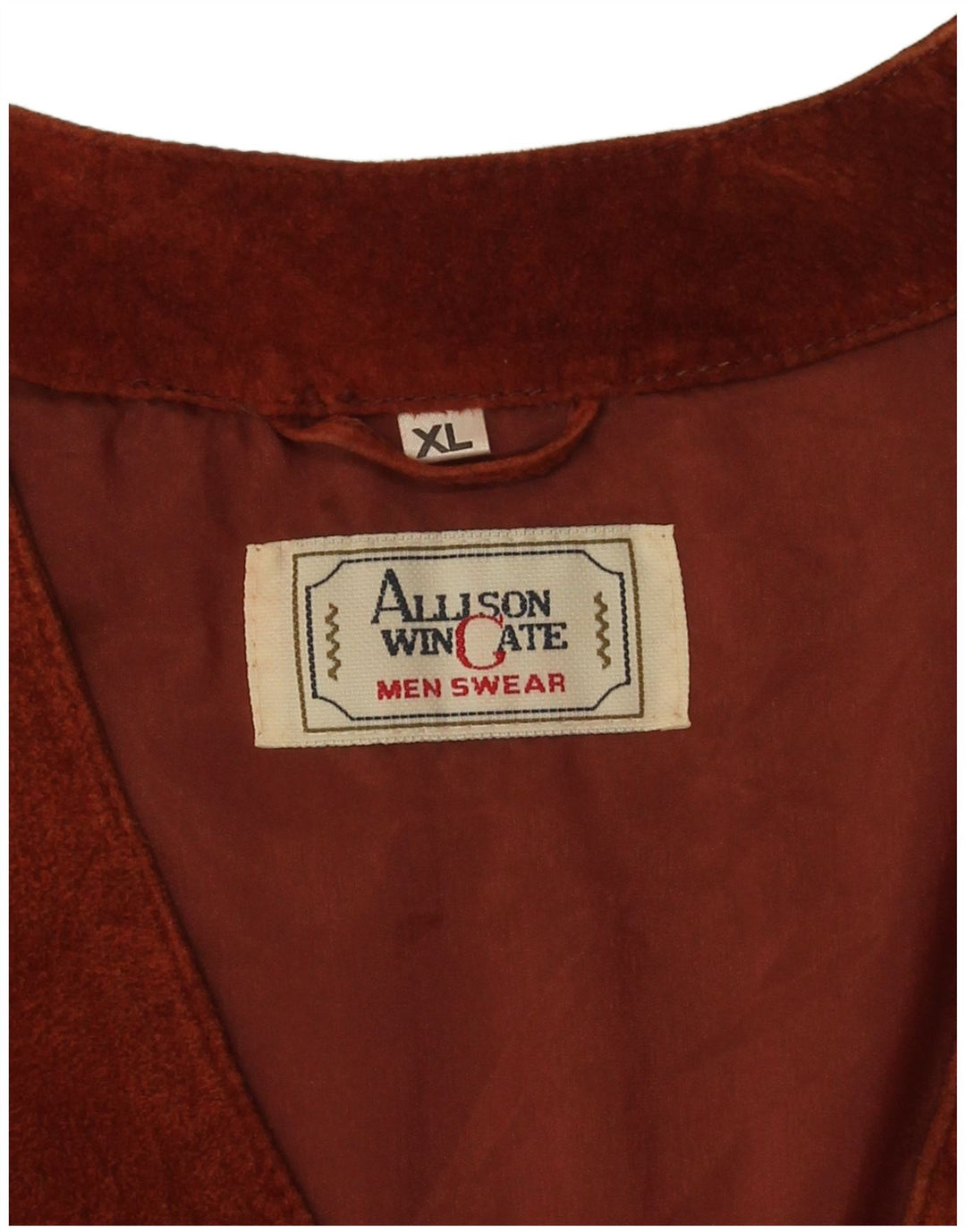 Colete masculino de camurça Allison Wingate XL couro marrom