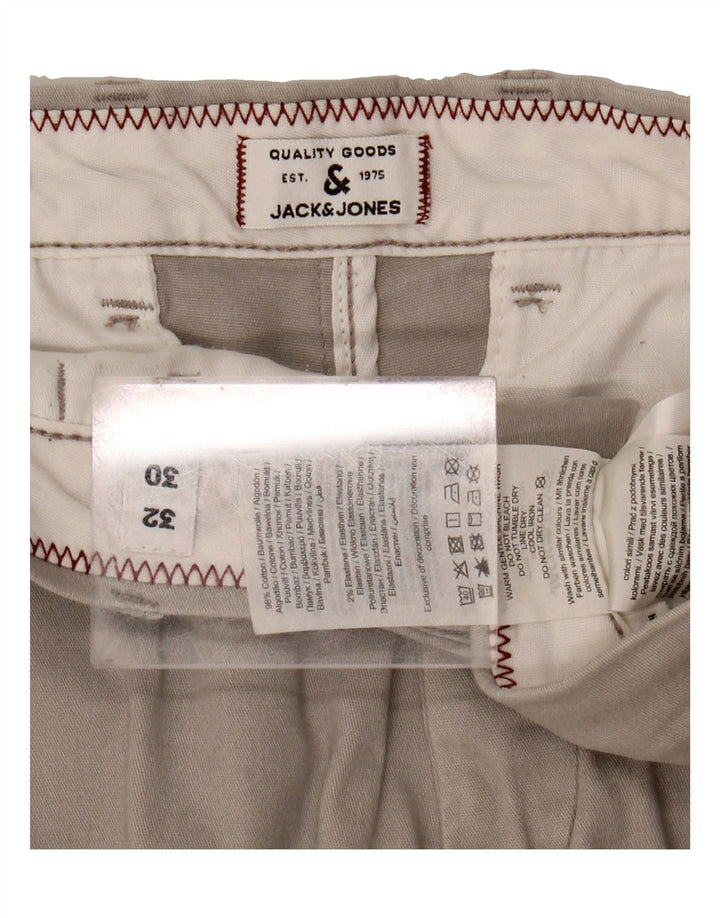 JACK & JONES Mens Slim Chino Trousers W32 L30 Grey Cotton Vintage Jack & Jones and Second-Hand Jack & Jones from Messina Hembry 