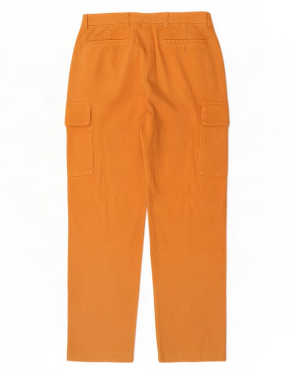 Calça cargo reta masculina Benetton IT 48 médio W30 L30 algodão laranja