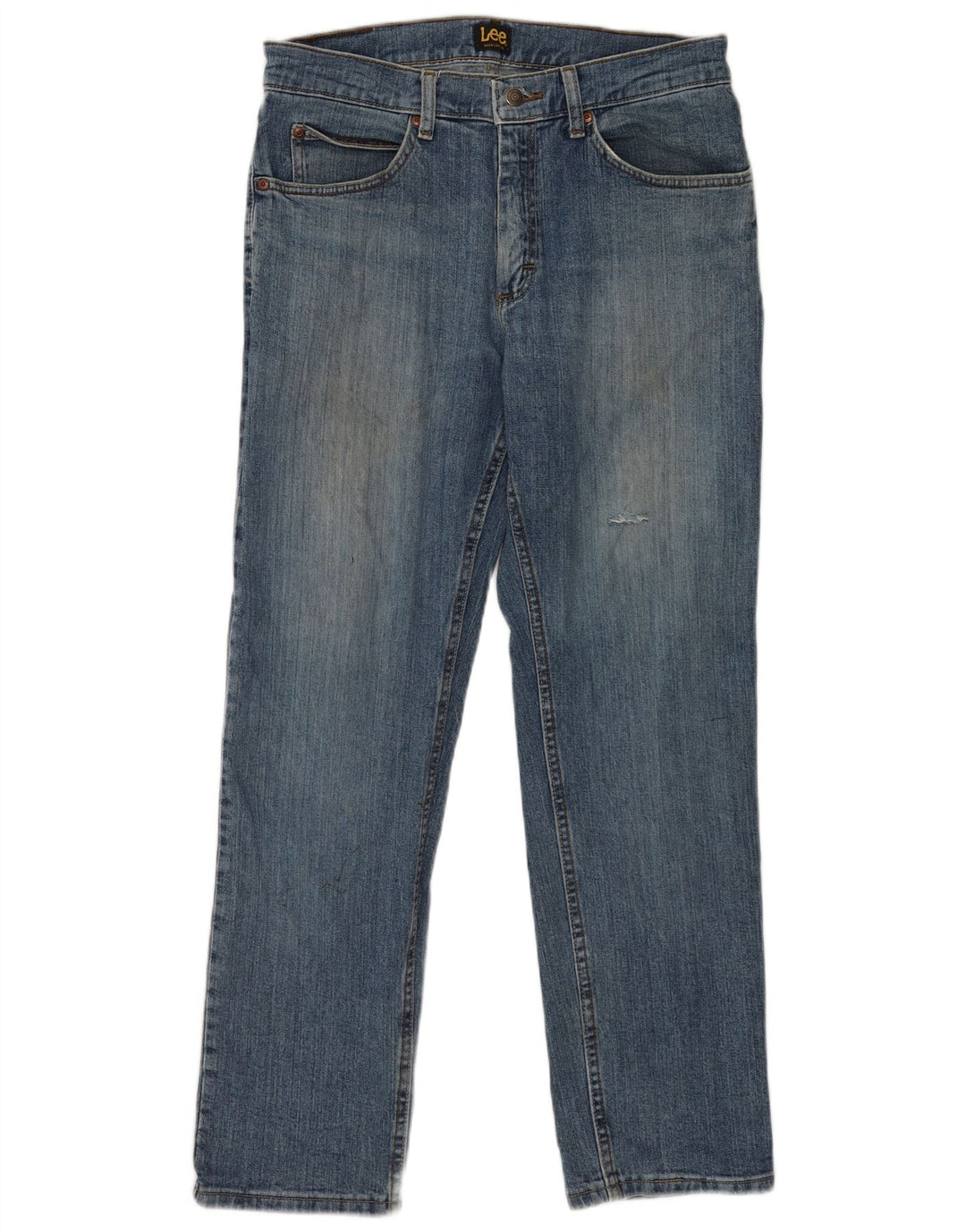 Lee Mens Distressed Regular Fit Jeans retos W32 L30 algodão azul