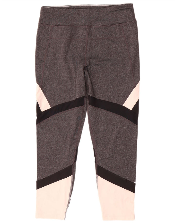 Calça legging feminina Calvin Klein UK 16 grande cinza colorblock