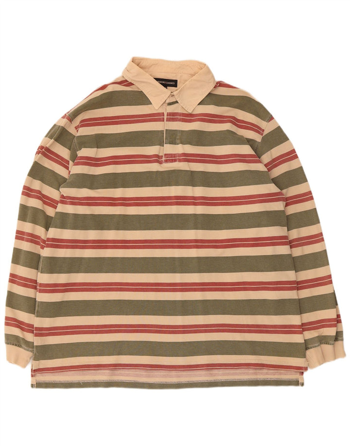 Camisa polo masculina de manga comprida Marlboro Classics 3XL listrada multicolorida