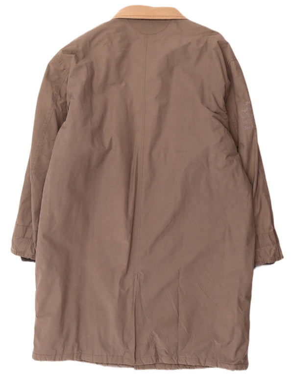 Casaco acolchoado masculino vintage UK 42 XL algodão cinza
