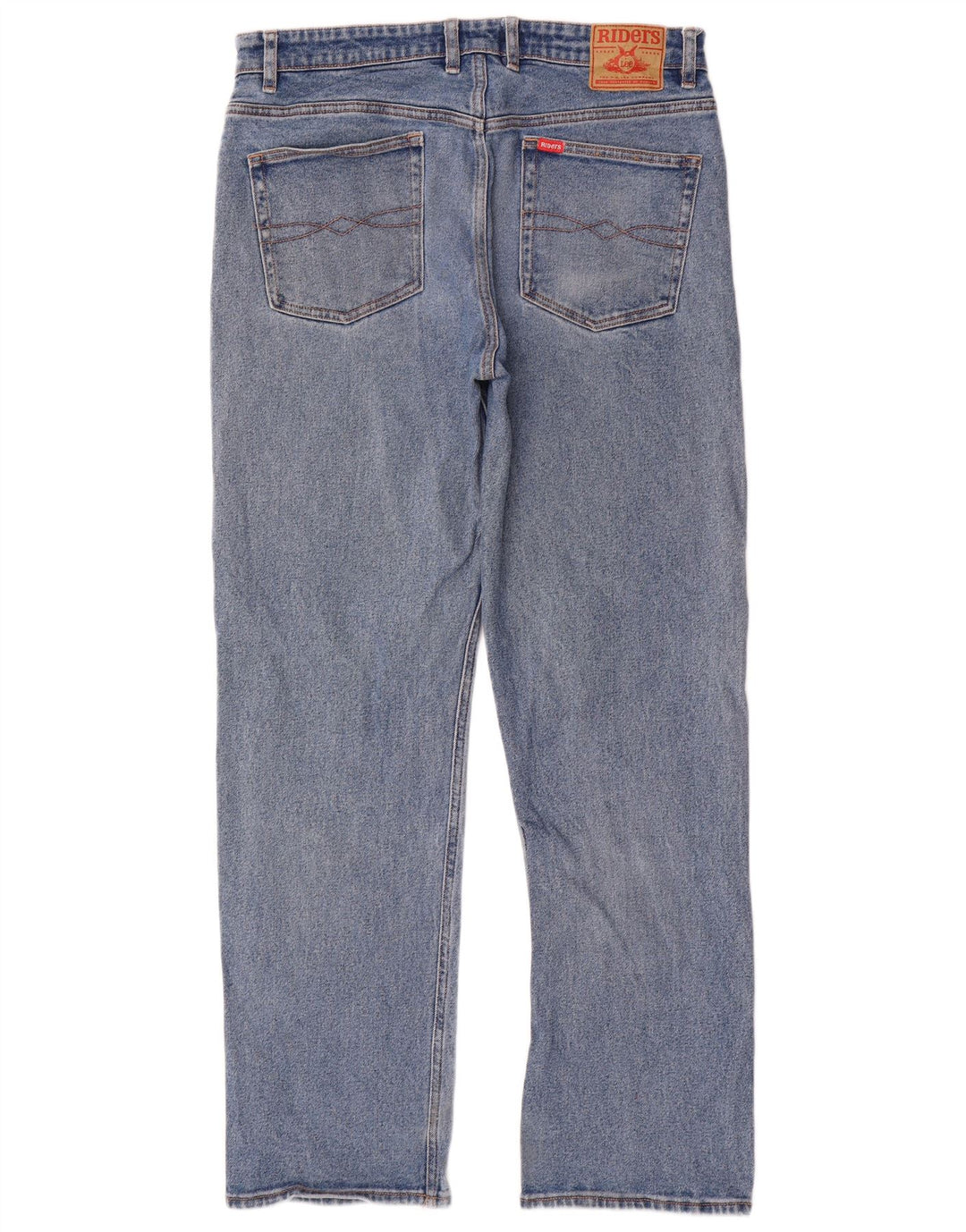 Lee Mens Riders Straight Jeans W36 L32 Azul Algodão