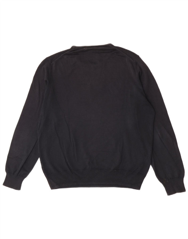 Zara Suéter masculino com gola redonda grande preto