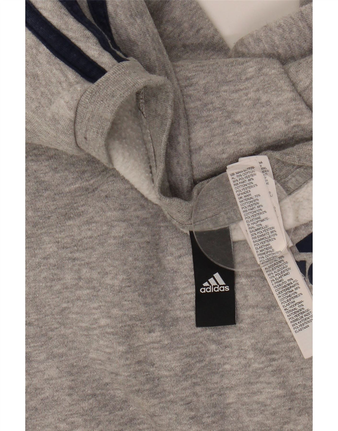 ADIDAS Mens Moletom Jumper Médio Algodão Cinza