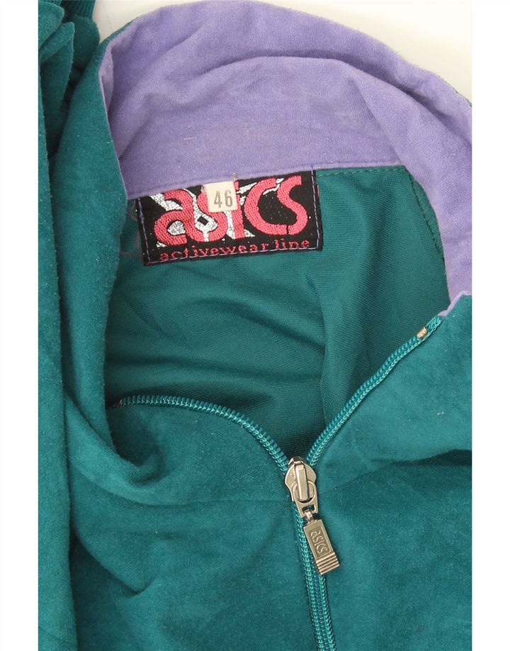 Asics Womens Tracksuit Top Jacket IT 46 Grande Verde Colourblock Retro