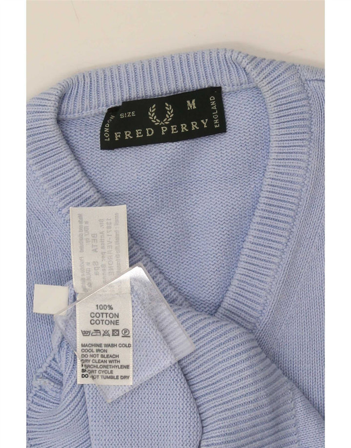 Fred Perry Camiseta regata masculina de algodão azul médio