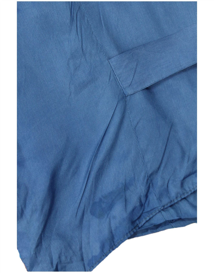 Colete masculino vintage pequeno azul floral