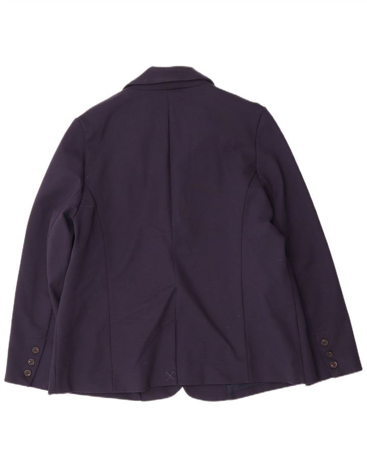 Jaqueta blazer feminina com 2 botões da Crew Clothing UK 16 grande azul marinho viscose