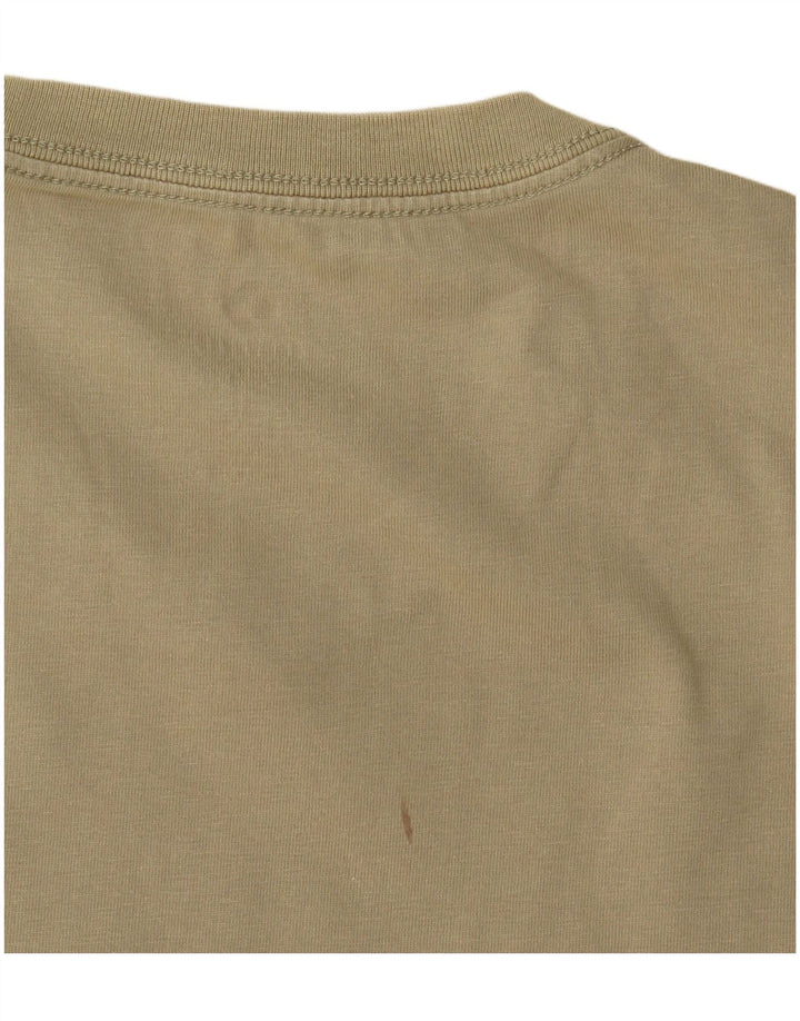 Converse Mens Graphic T-Shirt Top Médio Algodão Cáqui