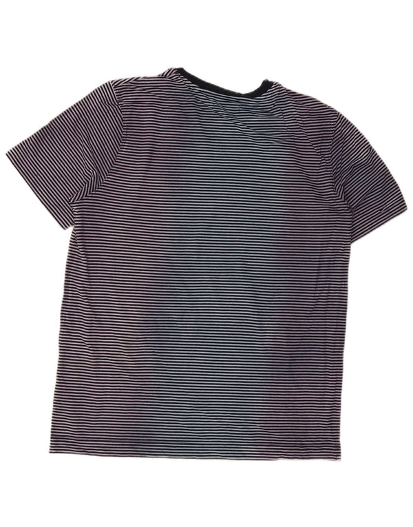 Cos Camiseta Masculina Top Grande Azul Marinho Listrado Algodão Náutico