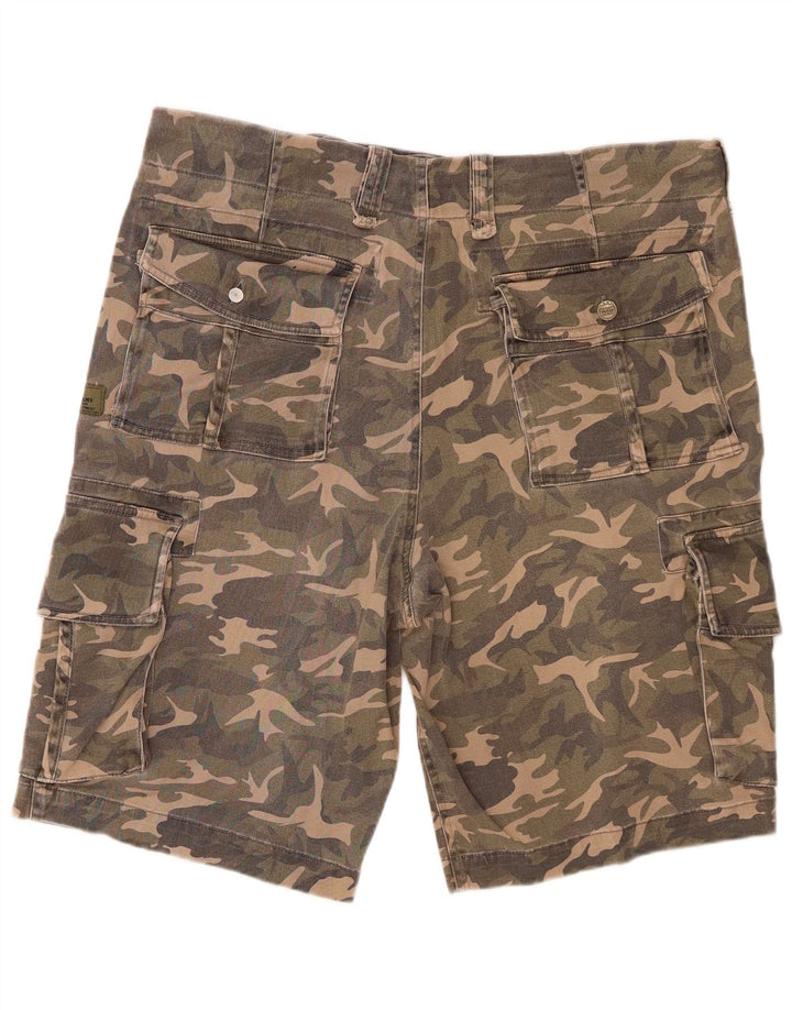 Shorts cargo masculino VINTAGE W36 grande algodão camuflado cáqui