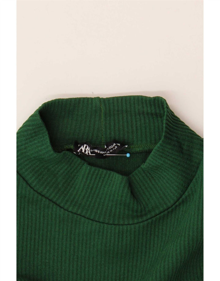 Zara Womens Crop Vest Top UK 4 XS Verde