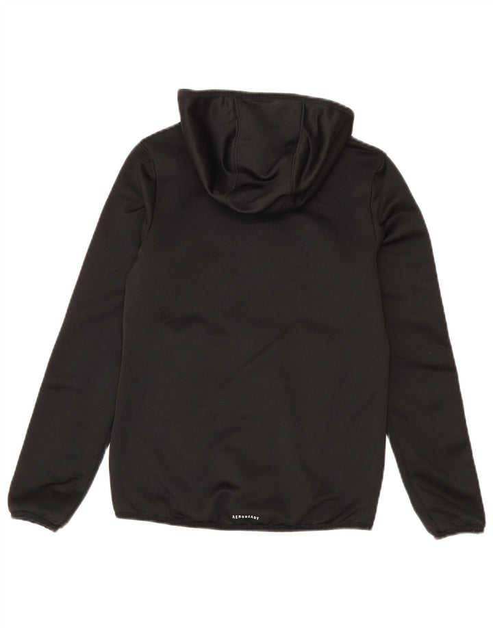 Suéter Adidas Boys Zip com capuz 9-10 anos preto