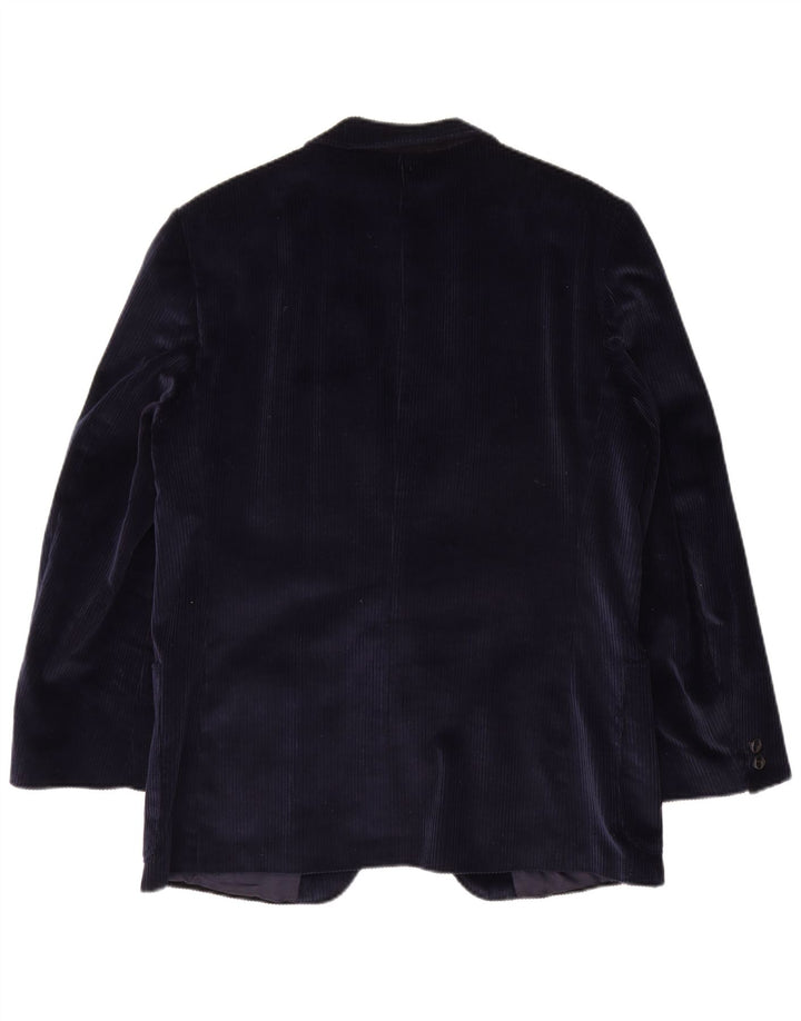 Jaqueta blazer masculina de veludo cotelê Roy Robson com 2 botões Reino Unido 38 azul marinho médio