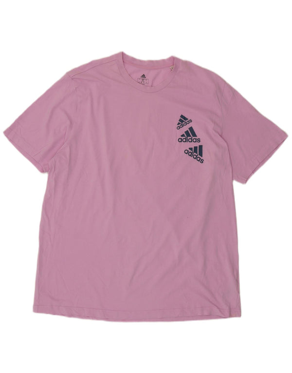 Adidas Mens Graphic T-Shirt Top XL Algodão Rosa