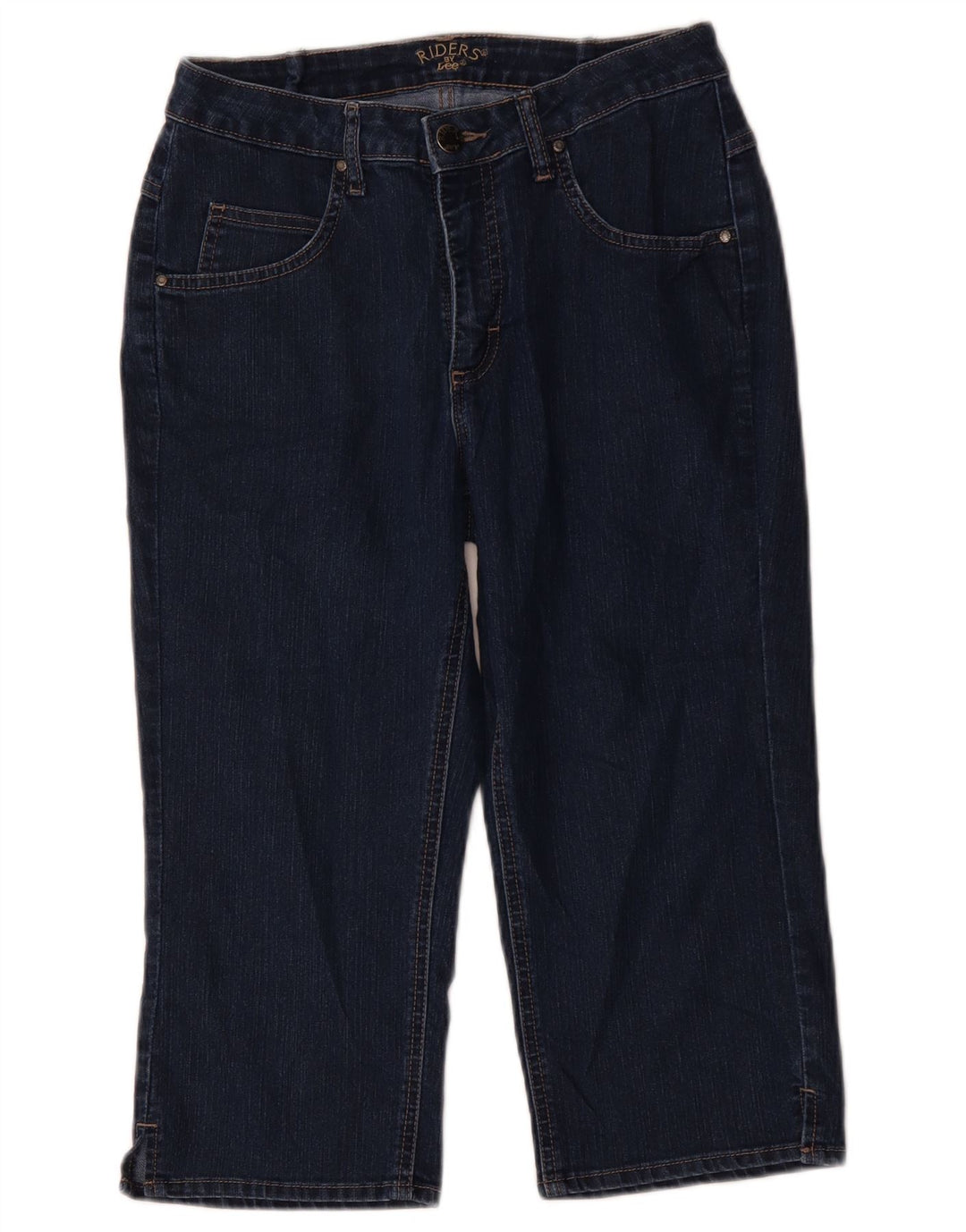 Lee Womens Riders Capri Jeans US 8 Médio W30 L18 Azul Marinho Algodão