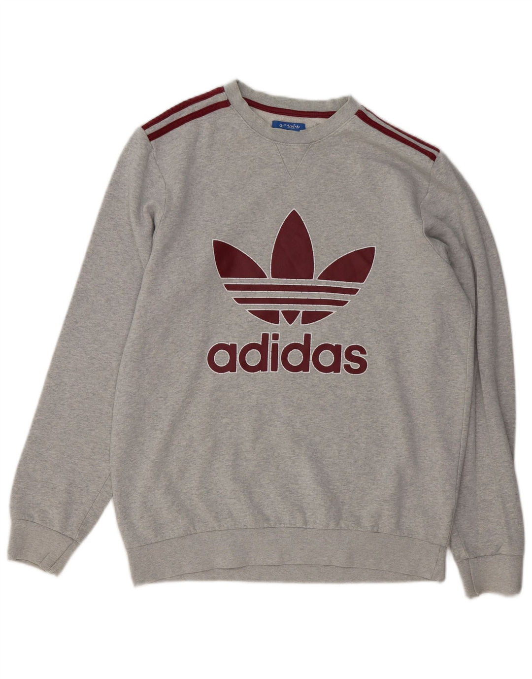 Adidas Mens Graphic Moletom Jumper Médio Algodão Cinza