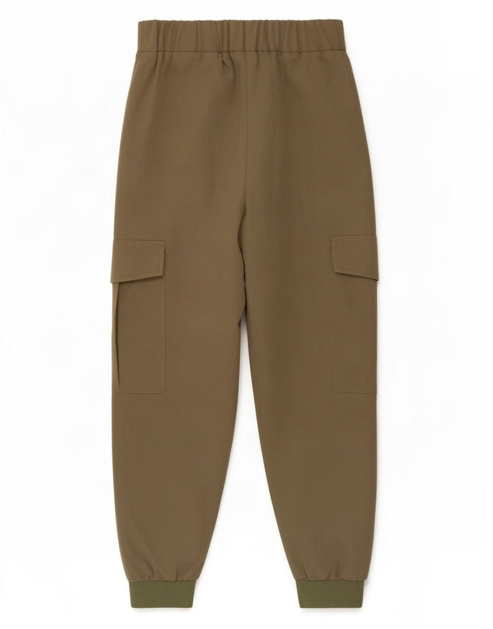 Calça jogger feminina Zara Cargo pequena W26 L26 cáqui poliéster