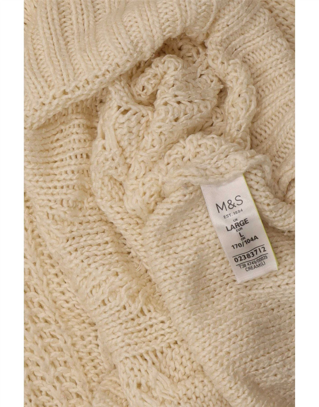 Suéter feminino Marks & Spencer com gola tartaruga Reino Unido 16 grande bege acrílico