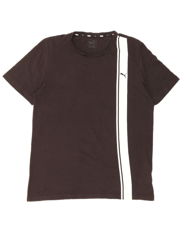 Camiseta masculina Puma grande algodão colorblock preto