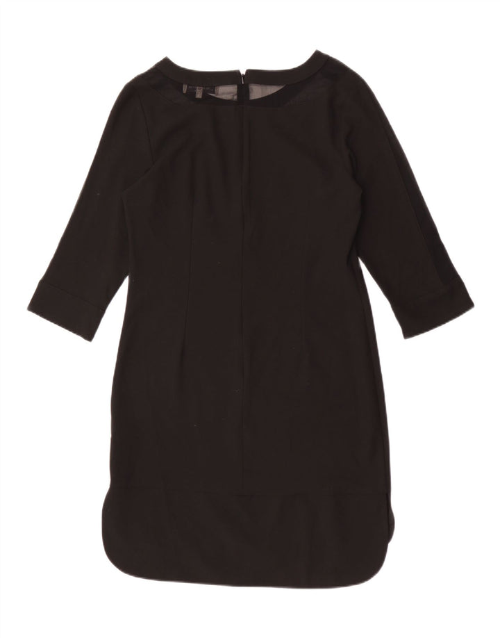 Vestido feminino Marks & Spencer manga 3/4, Reino Unido 10, pequeno, preto, poliéster