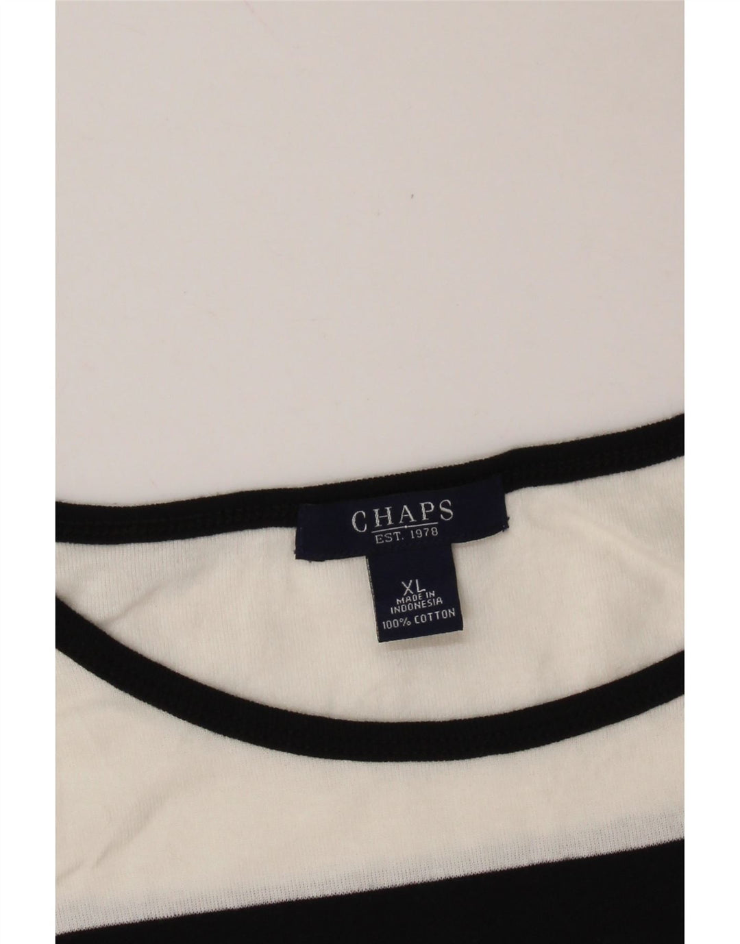 Top colete feminino CHAPS UK 18 XL algodão listrado branco