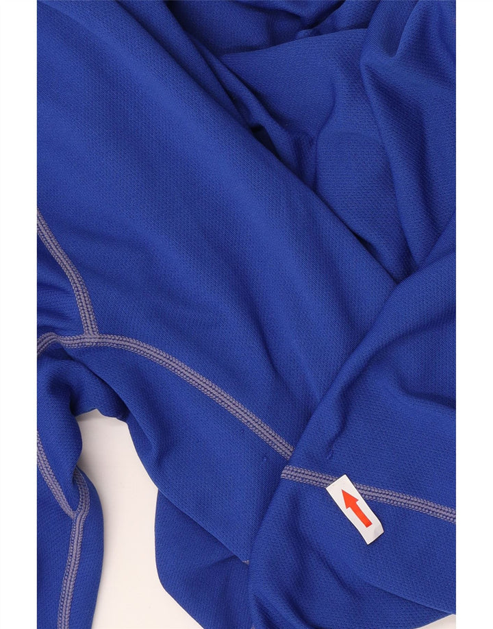 NIKE Masculino Dri Fit Top Manga Longa Pequeno Azul Poliéster