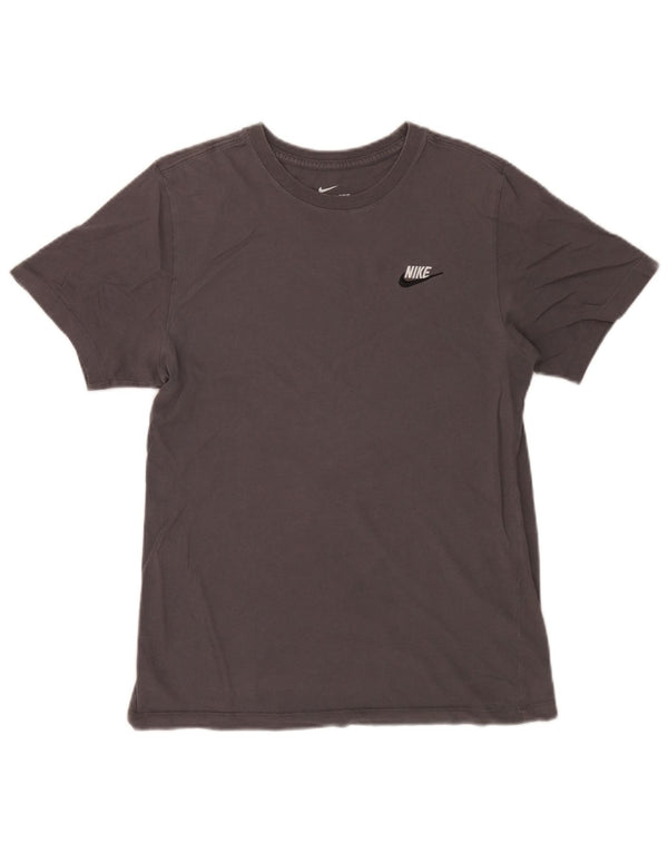 Nike Mens Camiseta Top Pequeno Algodão Cinza